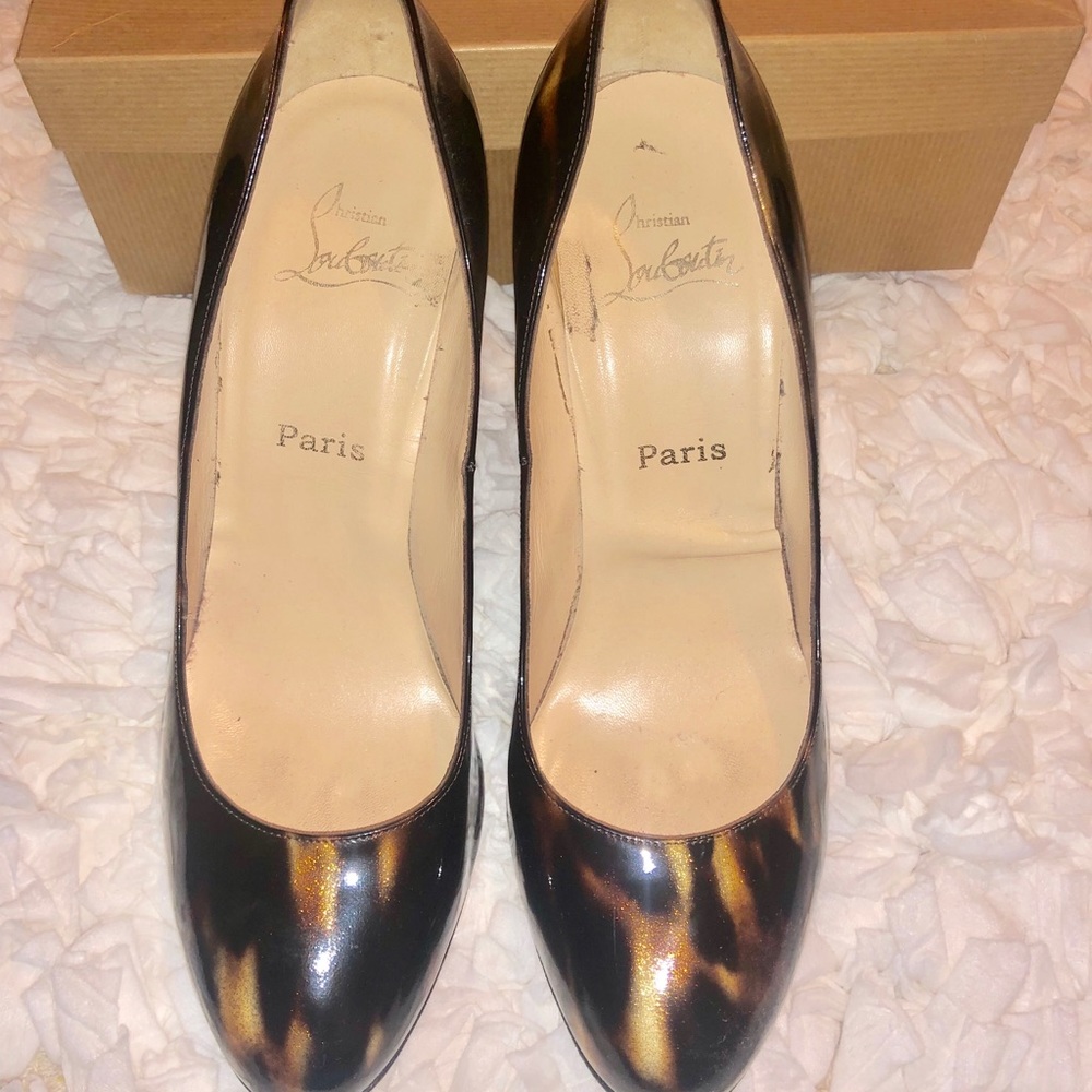 Christian Louboutin Ron Ron 100 GLITTART Clf Brown